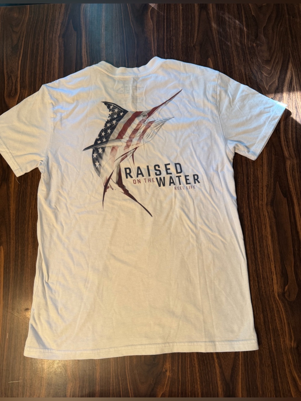Alife Men's White Short Sleeve Graphic Tee with Patriotic Marlin